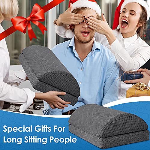 CushZone Foot Rest for Under Desk at Work Adjustable Foam for Office, Work, Gaming, Computer, Gift, Home Office Accessories Back & Hip Pain Relief (Grey)