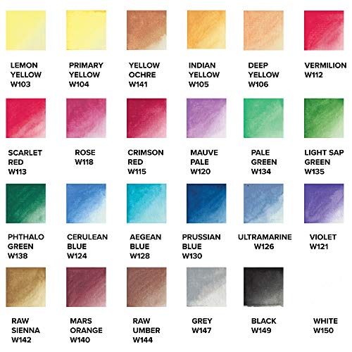 GenCrafts Watercolor Paint 24 Colors Set 12ml/ 0.4oz. - Quality Non Toxic Pigment Paints for Canvas, Fabric, Crafts, and More