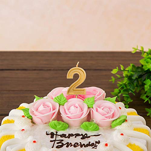 LUTER Gold Glitter Happy Birthday Cake Candles Number Candles Number 1 Birthday Candle Cake Topper Decoration for Party Kids Adults