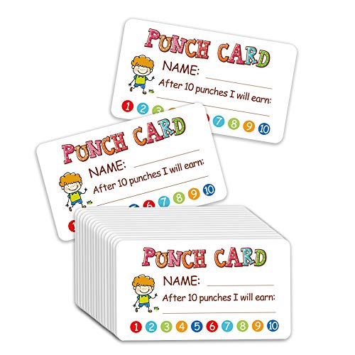 Punch Card, 100pcs Reward Incentive Card for Teacher, Behavior Chart for Kids, Homeschool Classroom Supplies for Motivation
