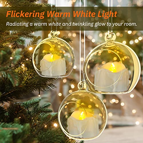 PChero Halloween Tea Lights with Timer, 12 Packs Flickering Flameless LED Tealights Battery Operated Votive Candles for Pumpkin Decor Indoor Home Party Halloween Decorations