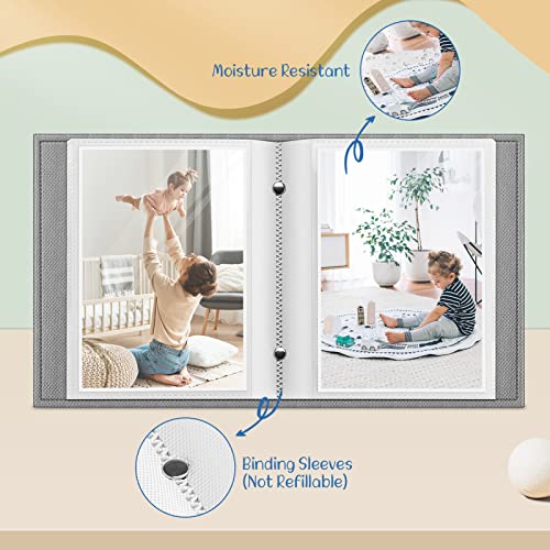 Fintie Photo Album 4x6 Photos - 52 Photos Small Mini Capacity Premium Vegan Leather Cover Photo Album, Portable Wallet Photo Album for Family Wedding Boys Girls, Love Tree