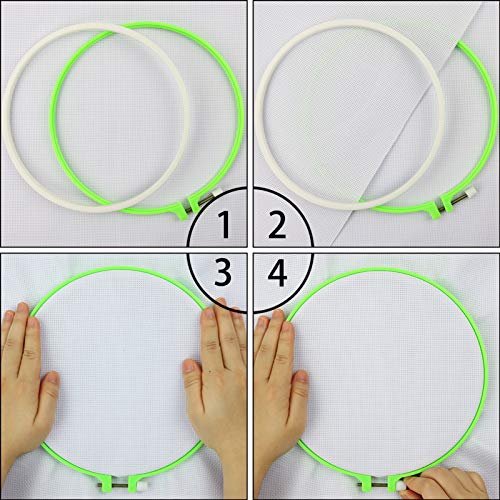 Similane 6 Pieces Embroidery Hoops, Plastic Circle Cross Stitch Hoop Ring 3.4 inch to 10.2 inch (Multicolor) for Embroidery and Cross Stitch