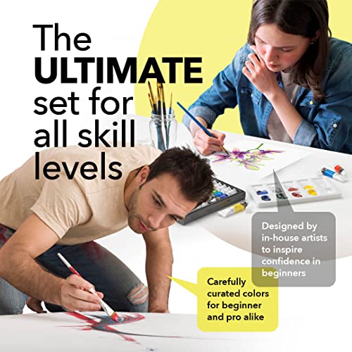 Castle Art Supplies 24 x 12ml Watercolor Paint Tube Set | Value for Adult Artists | Quality, Intense Colors | Just Squeeze The Tube, Mix with Water and Get Creative | in Delightful Presentation Box