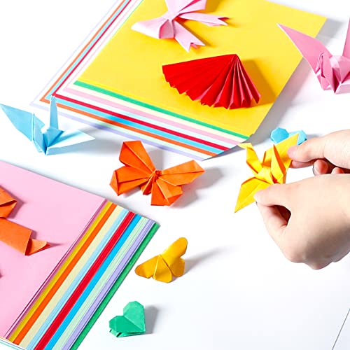 MIDUOLE Origami Paper, Pack of 200 Sheets - 20 Vivid Colors - Double Sided - 6 Inch Square, Easy Fold Paper for Kids Adult Beginners Training Arts & Crafts Projects.