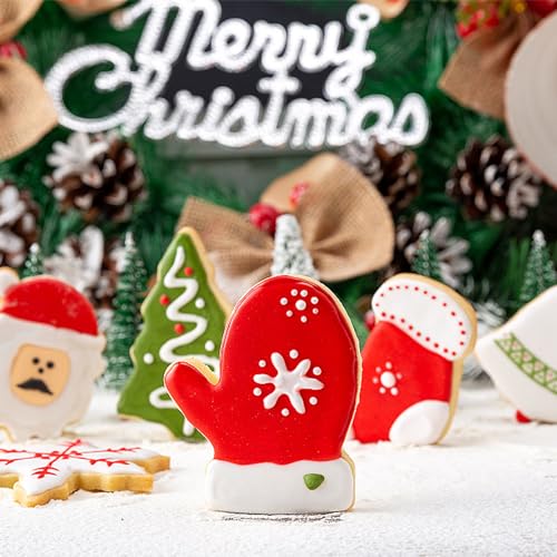 20 Pcs Christmas Cookie Cutters, Hibery Holiday Cookie Cutters Christmas, Reindeer, Snowflake, Christmas Tree, Gingerbread Man, Santa, Bell & More Cookie Cutters Christmas Shapes