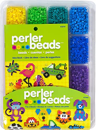 Perler 17605 Assorted Fuse Beads Kit with Storage Tray and Pattern Book for Arts and Crafts, Multicolor, 4001pcs