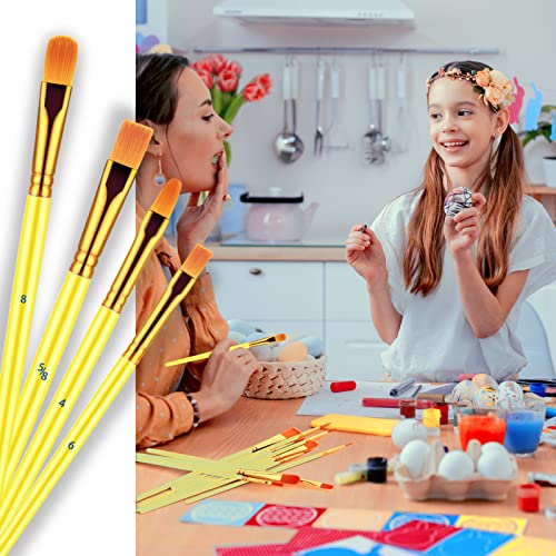Paint Brushes Set, 20 Pcs Paint Brushes for Acrylic Painting, Oil Watercolor Acrylic Paint Brush, Artist Paintbrushes for Body Face Rock Canvas, Kids Adult Drawing Arts Crafts Supplies, Yellow