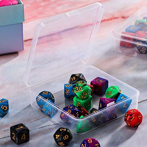 SATINIOR 12 Pack Clear Plastic Beads Storage Containers Box with Hinged Lid for Beads and More (3.70 x 3.70 x 1.18 Inch)