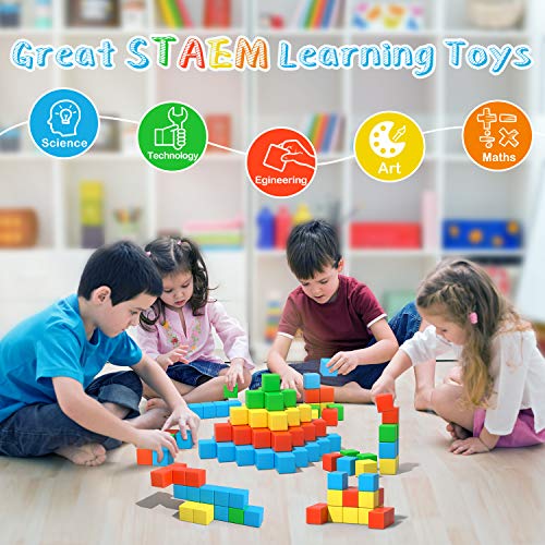 Asago Magnetic Blocks, 1.34 inch Large Magnetic Building Blocks, 3D Magnetic Cubes for Kids, Preschool Educational Construction Kit, Sensory Montessori Toys Kids Blocks for Boys Girls Toddlers