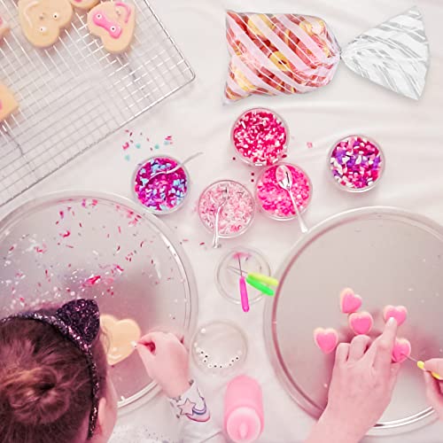 Aneco 100 Pack White Cellophane Bags Plastic Candy Bags Gift Bags Goodie Bags with Twist Ties for Valentine, Birthday, Gift Cookie Snack Packing Party Favor Supplies