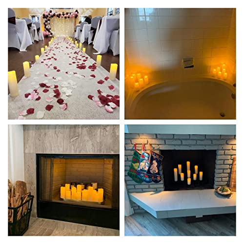 Aignis Flameless LED Candles with 10-Key Remote & Timer, Outdoor Indoor Waterproof Battery Operated Candles for Home/Wedding Décor, Exquisite Set of 12 (D2.2'' x H4''5''6''7'')
