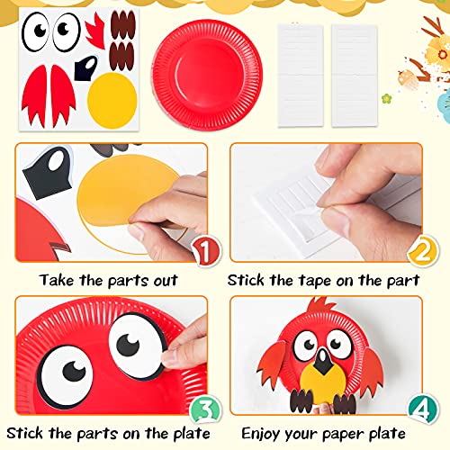 Art Craft Gift for Kids - 12 Paper Plate Art Kit Toy for 3, 4, 5 Year Old Boys Girls Toddlers, DIY Animal Art Supplies For Children Preschool Classroom/ Birthday/ Party Favor/ Christmas Game Crafts
