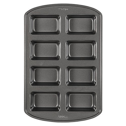 Wilton Perfect Results Non-Stick Mini Loaf Pan, 8-Cavity, 15.2 IN x 9.5 IN x 1.6, Gray