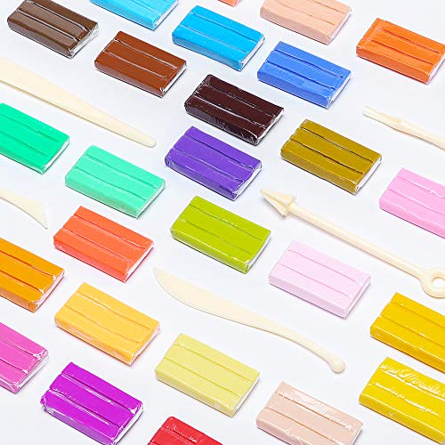 ifergoo Polymer Clay, Modeling Clay for Kids DIY Starter Kits, 50 Color Oven Baked Model Clay, Non-Toxic, Non-Sticky, with Sculpting Tools, Ideal Gift for Boys and Girls