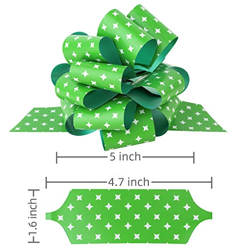 PintreeLand 12PCS Christmas Wrap Pull Bows with Ribbon 5” Wide Wrapping Accessory for Xmas Present, Gift, Florist, Bouquet, Basket(12PCS)