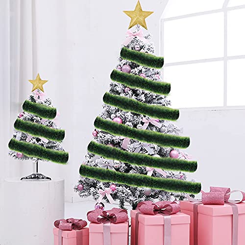 LOMIMOS 32.8 Ft Christmas Tinsel Garland,Dark Green Glittering Decoration for Xmas Tree Party Wedding Supplies