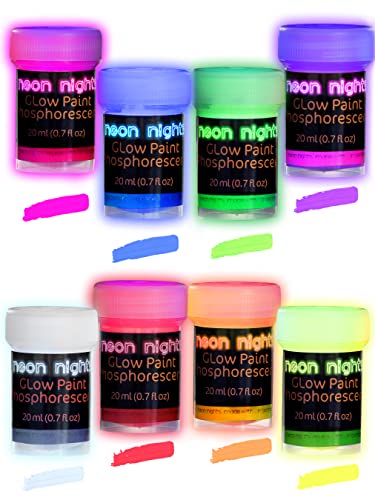Glow-in-The-Dark Paint, Multi-Surface Acrylic Paints for Outdoor and Indoor Use on Canvas & Walls, Halloween Decorate, Gifts for Artists, Phosphorescent, Stocking Stuffers for Boys and Girls