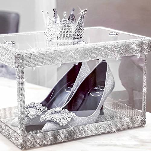 6 Yards Rhinestone Ribbon Adhesive Rhinestones for Crafts Crystal Bling Rhinestone Diamond Ribbon Strips Roll for Decoration Crafts DIY Wrapping 2 Rolls (Silver)