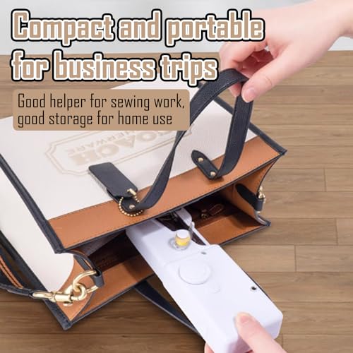 Handheld Sewing Machine, Sewing Machine for Beginners, Battery and USB Operated Mini Sewing Machines, Easy to Operate Portable Sewing Machine for Beginners(White)