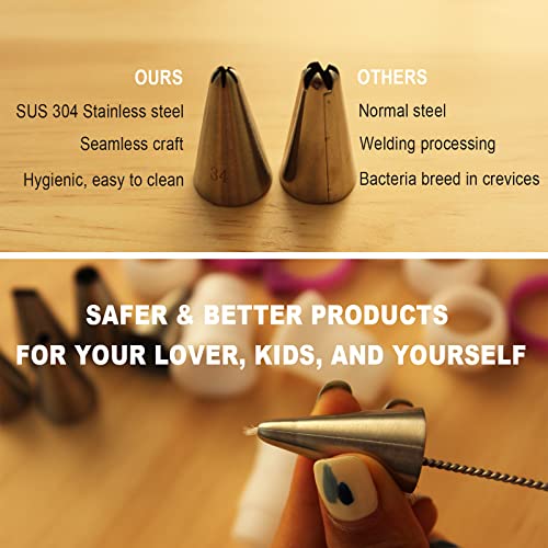 Cookie Decorating Supplies Kit 82Pcs With Storage Box, Sugar Cookies Turntable Set With 6 Piping Tips and Bags, Scribe Needle, Brush, Ideal Beginner Decorator Lover Kids Gift Valentine Halloween