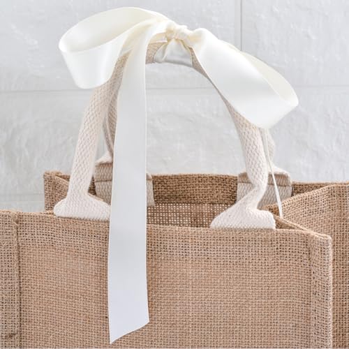 LEEQE Double Face Ivory Satin Ribbon 1-1/2 inch X 50 Yards Polyester Ivory Ribbon for Gift Wrapping Very Suitable for Weddings Party Hair Bow Invitation Decorations and More