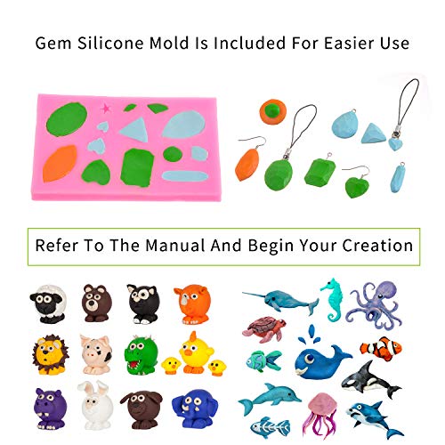 ifergoo Polymer Clay, Modeling Clay for Kids DIY Starter Kits, 50 Color Oven Baked Model Clay, Non-Toxic, Non-Sticky, with Sculpting Tools, Ideal Gift for Boys and Girls