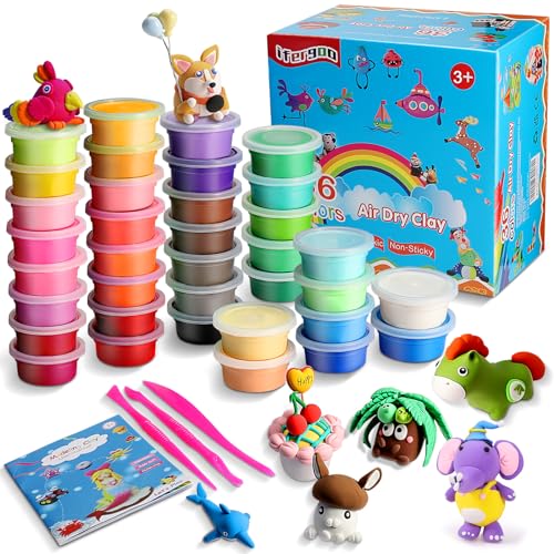 Modeling Clay Kit - 36 Colors Magic Air Dry Ultra Light Clay, Safe & Non-Toxic, Great Toy Gift for Boys and Girls