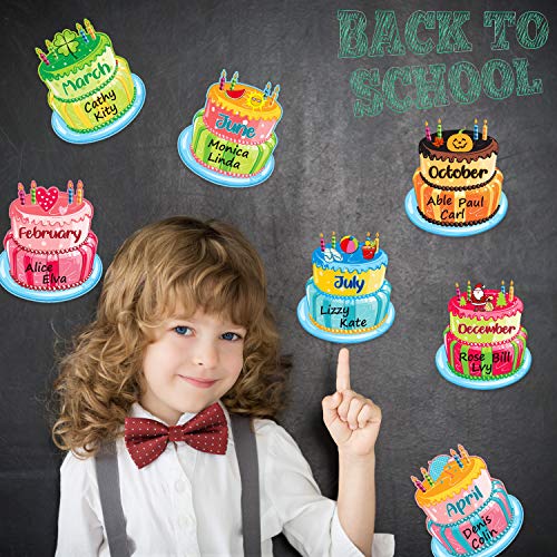 20 Pieces Happy Birthday Bulletin Board Set Birthday Wall Classroom Decoration Cutouts for Calendars Bulletin Boards Classrooms (Bright Style)