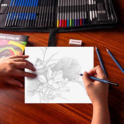 43 colored pencil sets, two sketchbooks with 50 pages, black zipper set, professional watercolor pencils for adults/children, professionals/beginners, durable colored art pencils