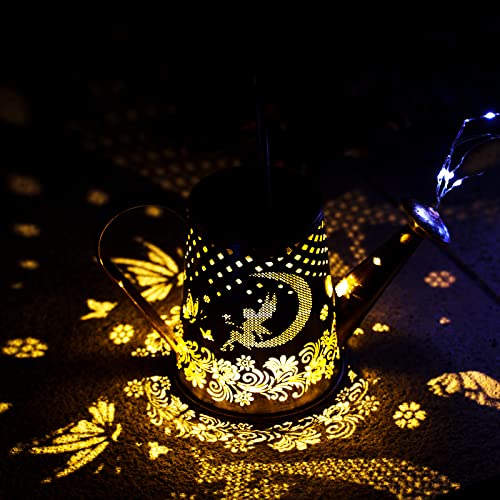 YJFWAL Solar Watering can with Lights, Unique Gifts for Mom Grandma Women Birthday, Waterproof Gardening Gifts Watering Can with Cascading Lights Outdoor Decor for Garden Patio Yard Pathway Backyard