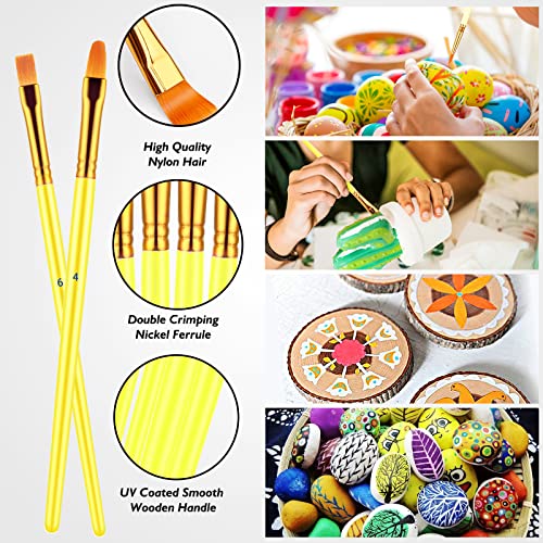 Paint Brushes Set, 20 Pcs Paint Brushes for Acrylic Painting, Oil Watercolor Acrylic Paint Brush, Artist Paintbrushes for Body Face Rock Canvas, Kids Adult Drawing Arts Crafts Supplies, Yellow