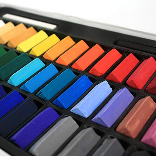 HA SHI Soft Chalk Pastels, 48 colors + 2pcs Non Toxic Art Supplies, Drawing Media for Artist Stick Pastel for Professional, Kids, Beauty Nail Art, Pan Chalk Pastel