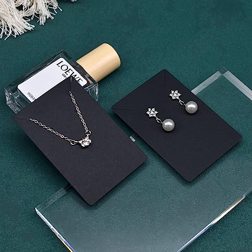 Earring Cards, Set Jewelry Making Supplies with 100 Pcs Earring Holder Cards 200 Pcs Earring Backs and 100 Jewelry Packaging for Earrings Necklace Jewelry Display, Jewelry Bags 3.5x2.4 Inches (Black)