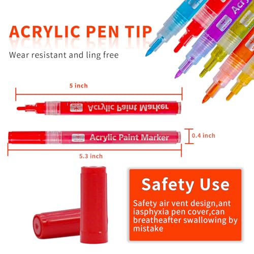 Mitoymia 36 Acrylic Paint Markers Pens for Pumpkins Painting Canvas Ceramic Rocks Wood Plastic Craft Supplies for Graffiti Christmas Easter Egg