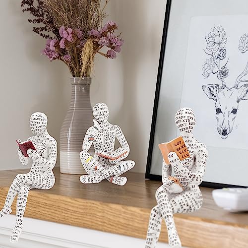 puthiac Home Decor Accents - Reading Woman Figurine Sculpture Thinker Statue - Modern Abstract Home Decor for Living Room, Office, Bedroom - Elegant and Aesthetic Decoration Statue 07