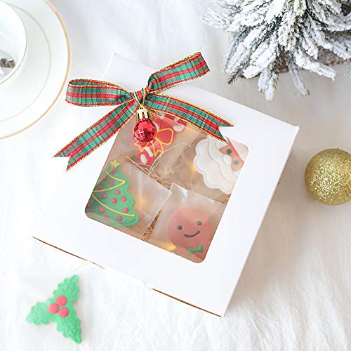 Christmas Checkered Plaid Ribbon 25 Yard Each Roll 100% Polyester Woven Edge Gingham Ribbon for Christmas Crafts, Gift Wrapping (Special Design 3/8 Inch(9mm))