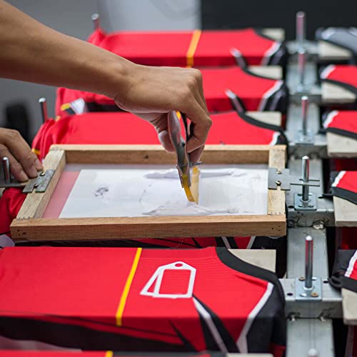 Pllieay 26Pcs Screen Printing Starter kit, 3 Different Size Wood Silk Screen Printing Frames with 110 Mesh, Screen Printing Squeegees, Inkjet Transparency Film, Ink Knife, Mask Tape, Fine Glitter