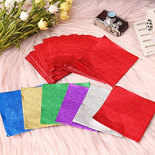 600pcs Foil Candy Wrappers, 4x4 inches Foil Candy Wrappers Aluminium Foil Paper, DIY Package Candy Paper Chocolate Packaging Wrapping Papers Square for Candy Packaging