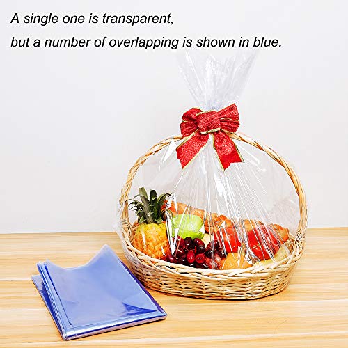 LazyMe Extra Large Jumbo Shrink Wrap Bags Cellophane Bags for Gift Baskets - 40x47 Inch Christmas Basket Bags (5 pcs, XXXL)