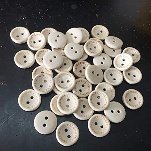 HengKe 100 pcs Wooden Handmade Buttons, Crafts Assorted Buttons Wooden Sewing Buttons, for Sewing Clothing Accessories, DIY Crafting Projects Decorations 20mm