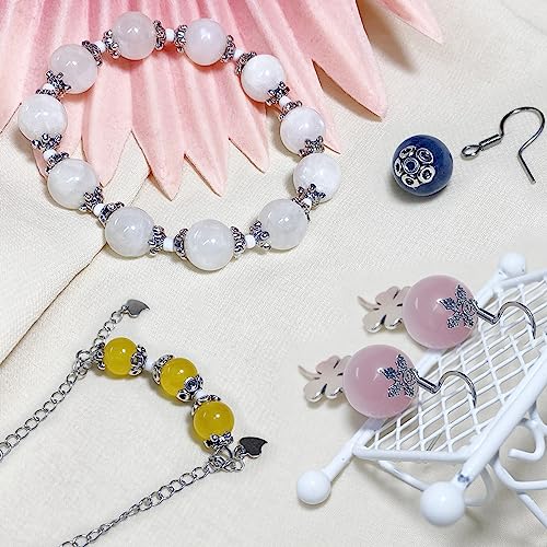 Antique Silver Spacer Bead Caps Bali Style Mixed Tibetan Silver Flower Beads Caps for Bracelet Necklace Earrings Jewelry Making Supplies Findings 600Pcs