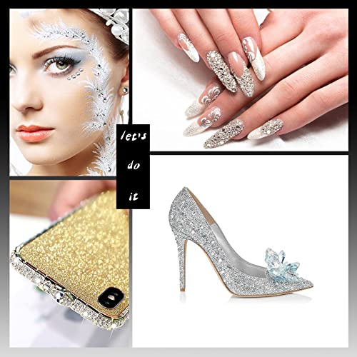 Nibiru 6616pcs Hotfix Rhinestones 5 Mixed Sizes FlatBack Crystal Rhinestones for Crafts Round Glass Gems with Tweezers and Picking Rhinestones Pen(Clear)