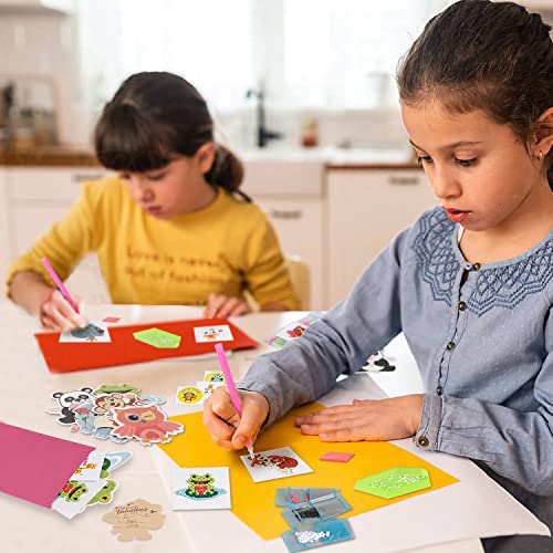 Valentines Day Cards for Kids - 28pcs Diamond Painting Kits+ 28pcs Valentines Cards, Kids Valentines Day Cards with 7 Different Gem Stickers for School Classroom Valentine's Gifts Exchange Decorations