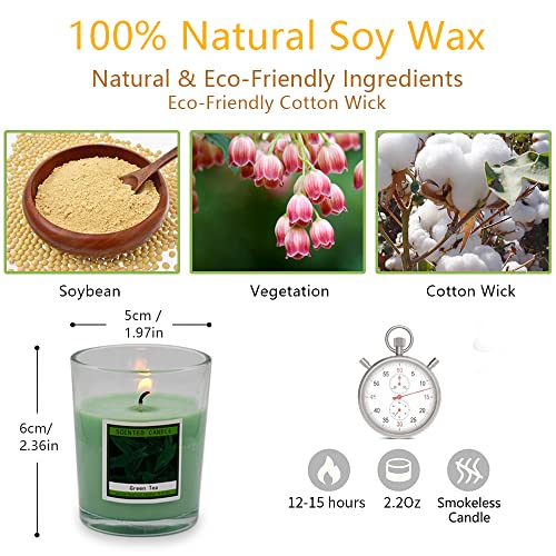 Set of 12 Scented Candles with 6 Fragrance, Natural Soy Wax Glass Votive Candles for Home Scented and Stress Relief, Christmas Thanksgiving Return Gift for Women/Girl