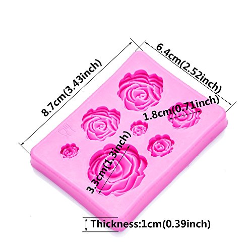 2PCS Rose Flowers silicone molds Cake Chocolate Mold wedding Cake Decorating Tools Fondant Sugarcraft Cake Molds