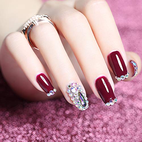 OUTUXED 1725pcs Rhinestones Stickers Self Adhesive Face Gems Jewels Stickers, Stick on Rhinestones for Hair, Makeup, Craft, Nail, Clothes, Shoes, Assorted Size
