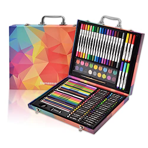 Darnassus 132-Piece Art Set, Deluxe Professional Color Set, Art Kit for Kids and Adult, With Compact Portable Case