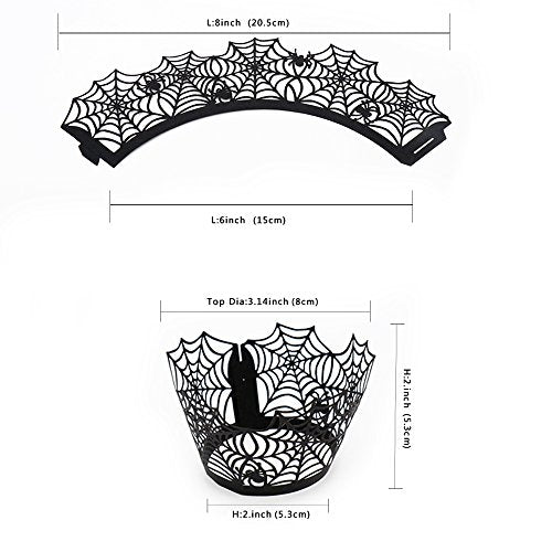 BinaryABC Halloween Cupcake Wrappers,Spider Web Cupcake Wrapper,Halloween Party Decorations Supplies 36Pcs