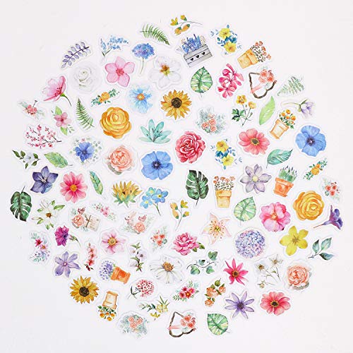 Knaid Flower Stickers Set (360 Pieces) Decorative Assorted Floral Sticker for Scrapbooking Planner Bullet Journals Supplies